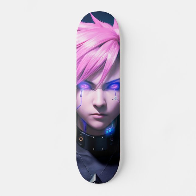 Dystopian Cyberpunk Sci-Fi Future Street Punk 01 Skateboard (Front)