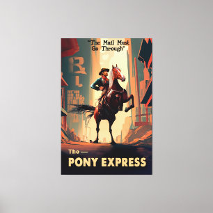 Dystopian Pony Express Rider 2057? Canvas Print