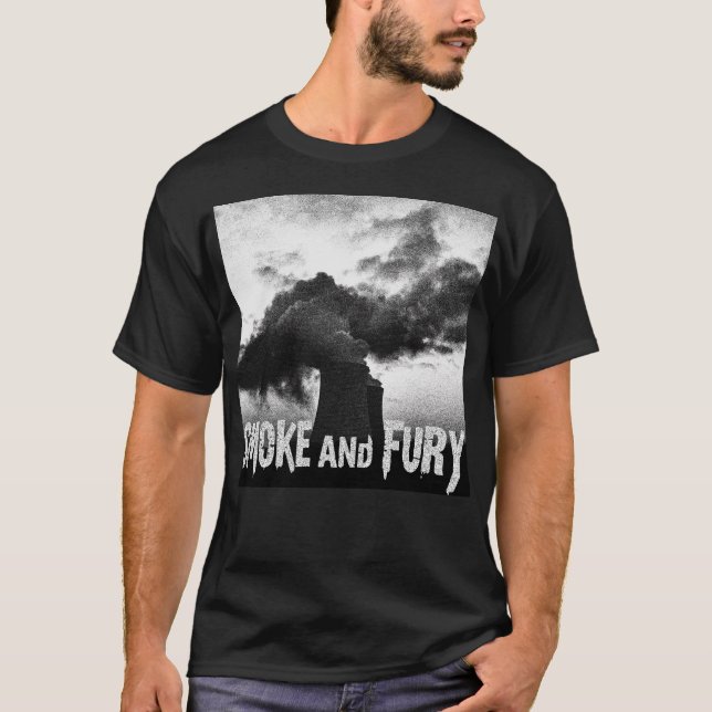 Dystopian Rock Black Oil Rig  T-Shirt (Front)