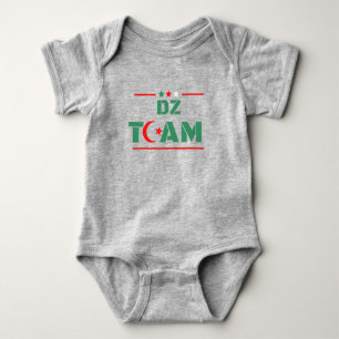 DZ TEAM With Algerian Flag Red Crescent & Star DZ Baby Bodysuit