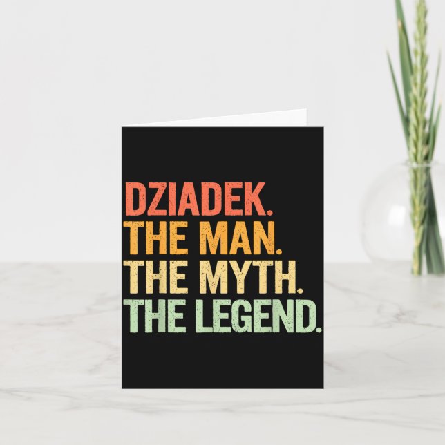 Dziadek Man Myth Legend Retro Illustration Card (Front)