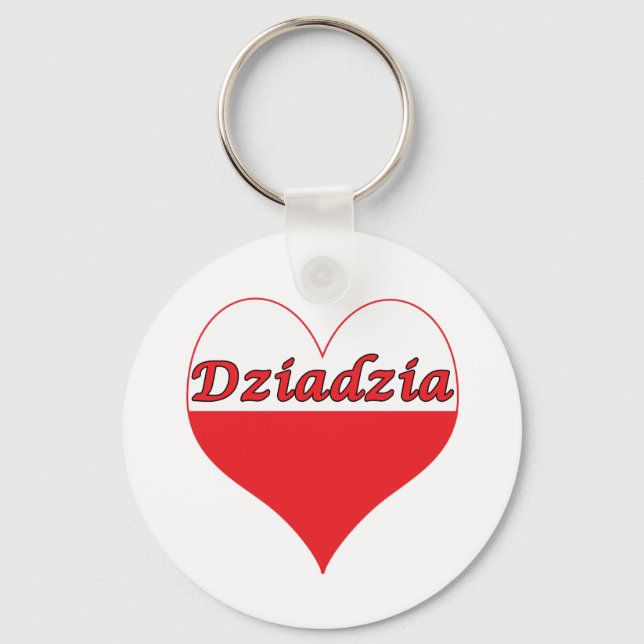 Dziadzia Polish Heart Keychain (Front)