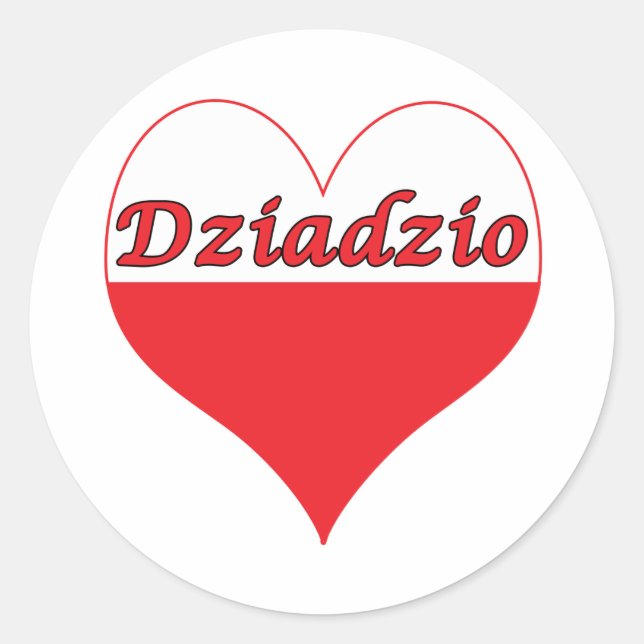 Dziadzio Polish Heart Classic Round Sticker (Front)