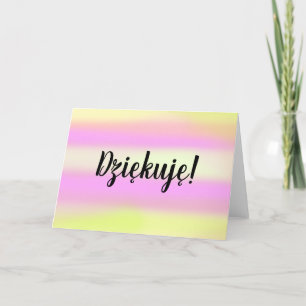 Dziękuję Polish Thank You Warm Watercolor Blank Card