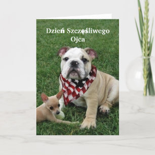 Dzień Szczęśliwego Ojca Bulldog Greeting Card