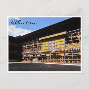 dzong paro courtyard postcard