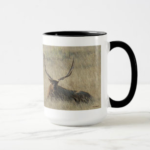 E25 Bull Elk Laying in the Grass Mug