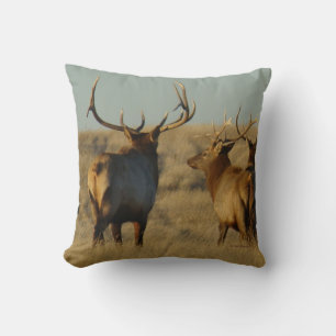 E28 Bull Elk Throw Pillow
