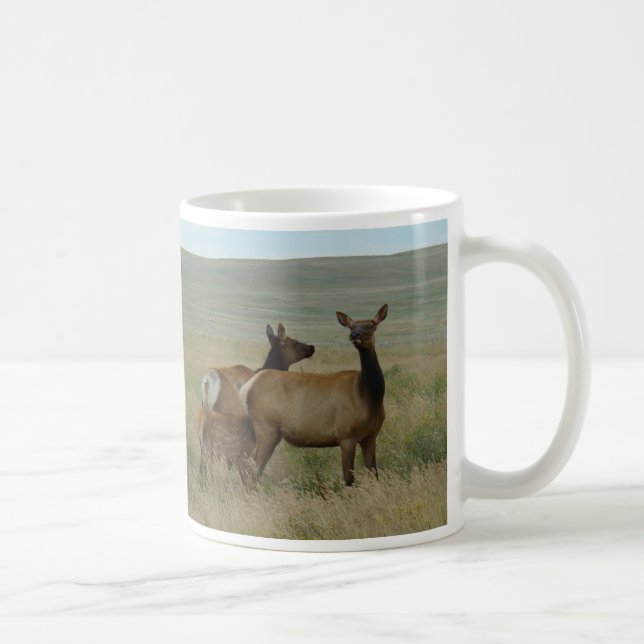 E61 Cow Elk and Calf Coffee Mug (Right)