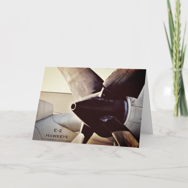 E-2 Hawkeye Propellor Military Airplane Birthday Card (Front)