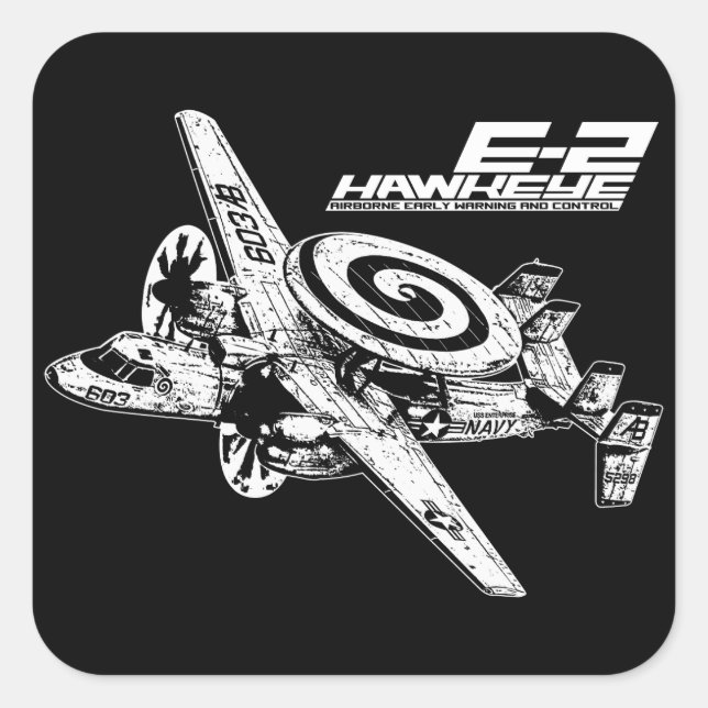 E-2 Hawkeye Square Sticker (Front)