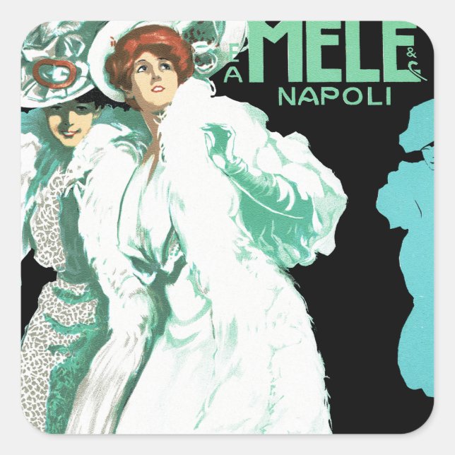 E. A. Mele ~ Women in White Square Sticker (Front)
