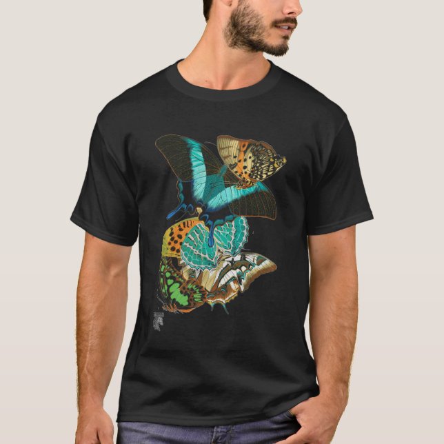 E.A. Séguy Vintage Butterflies Illustration T-Shirt (Front)