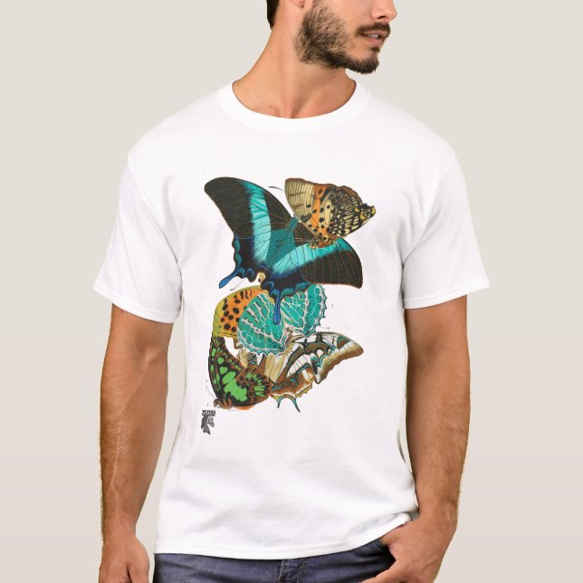 E.A. Séguy Vintage Butterflies Illustration T-Shirt (Front)