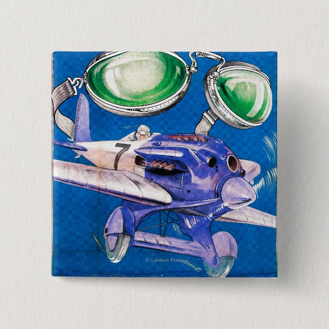E.B. Meyrowitz Flying Goggles Advertisement 2 Inch Square Button (Front)