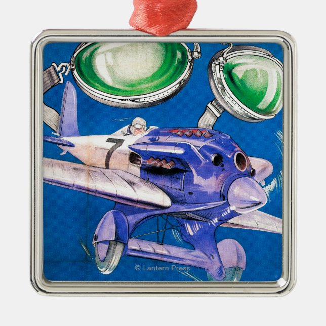 E.B. Meyrowitz Flying Goggles Advertisement Metal Ornament (Front)