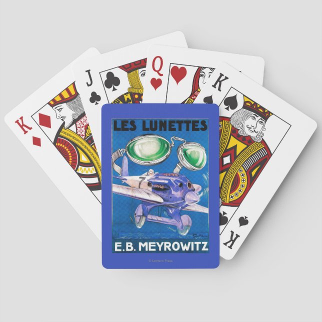 E.B. Meyrowitz Flying Goggles Advertisement Playing Cards (Back)