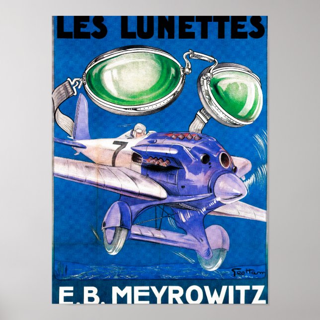E.B. Meyrowitz Flying Goggles Advertisement Poster (Front)