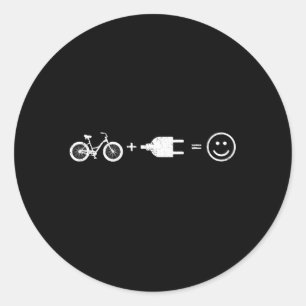 E-Bike Bicycle Electronic Electric Cycling Classic Round Sticker