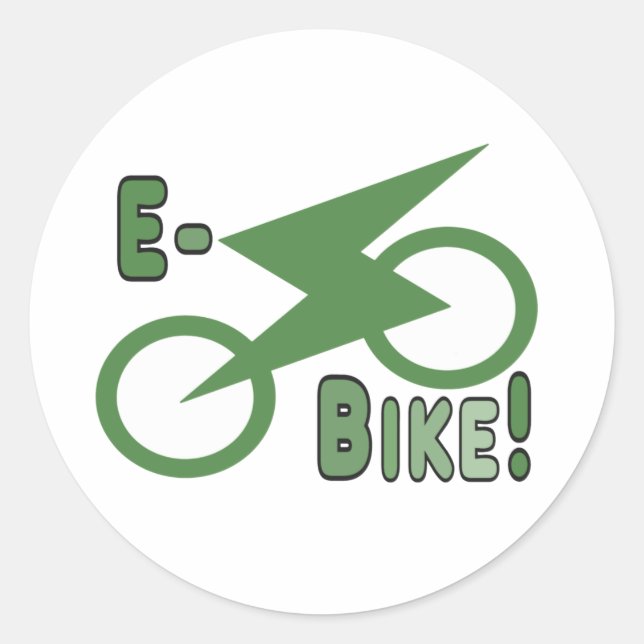 E-Bike! Classic Round Sticker (Front)