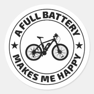 E-Bike Electric-Bike E-Cyclist Bicycling Classic Round Sticker