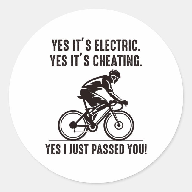 E-Bike Electric-Bike E-Cyclist Bicycling  Classic Round Sticker (Front)