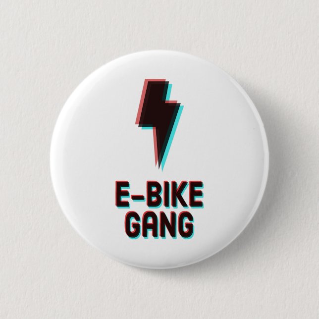 E-bike Gang Mountain Biking  2 Inch Round Button (Front)