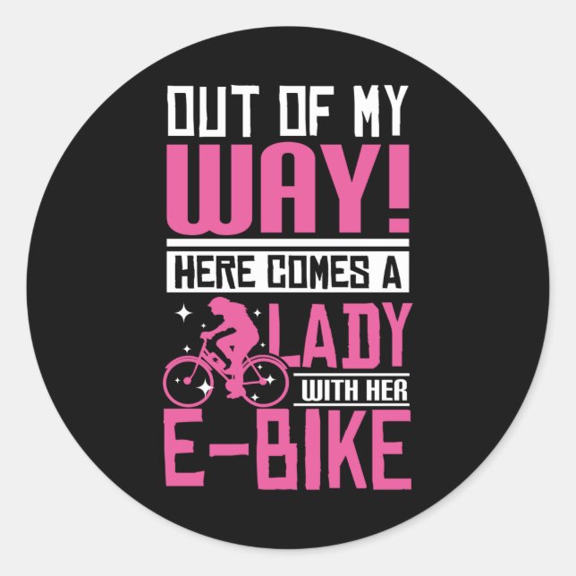 E-bike Lady Classic Round Sticker (Front)