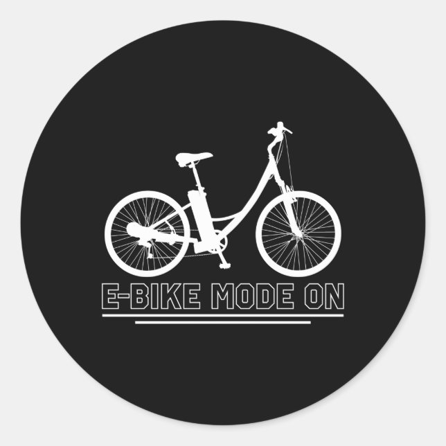 E-Bike Mode On Electric Bicycle Classic Round Sticker (Front)