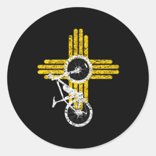 E-Bike New Mexico Zia Symbol Classic Round Sticker