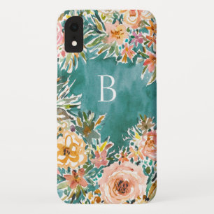 E-BULLIENCE Lush Floral Monogram iPhone XR Case
