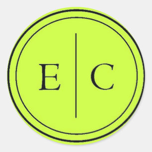 E&C Monogram Lime Green Sticker
