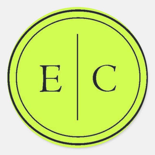 E&C Monogram Lime Green Sticker (Front)