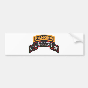 E Co 51st Infantry LRS Scroll, Ranger Tab Bumper Sticker