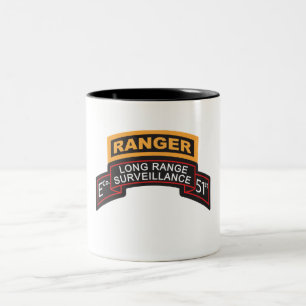 E Co 51st Infantry LRS Scroll, Ranger Tab Two-Tone Coffee Mug