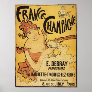 E. Debray Champagne Advertisement Poster