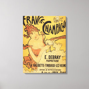 E. Debray Champagne Advertisement Poster Canvas Print