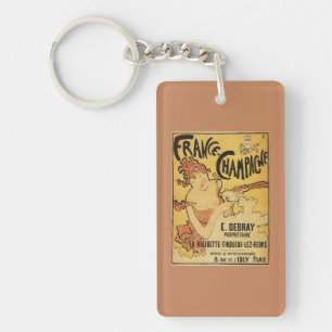 E. Debray Champagne Advertisement Poster Keychain