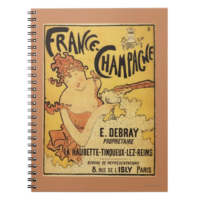E. Debray Champagne Advertisement Poster Notebook (Front)