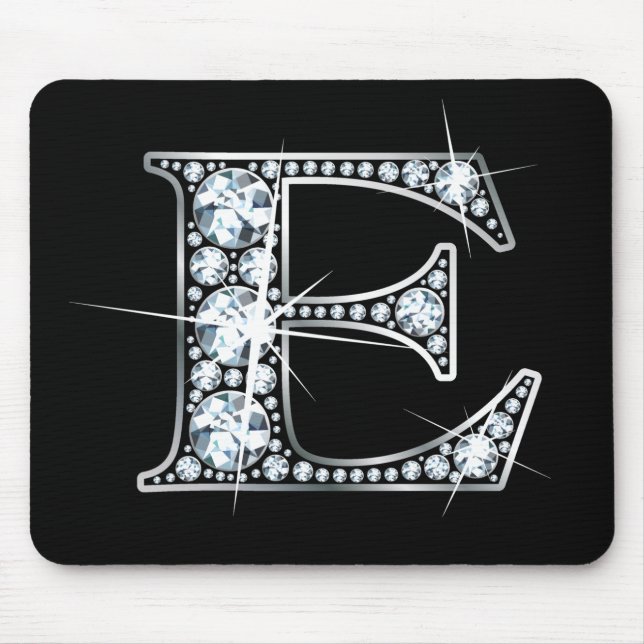 "E" Diamond Bling Mousepad (Front)