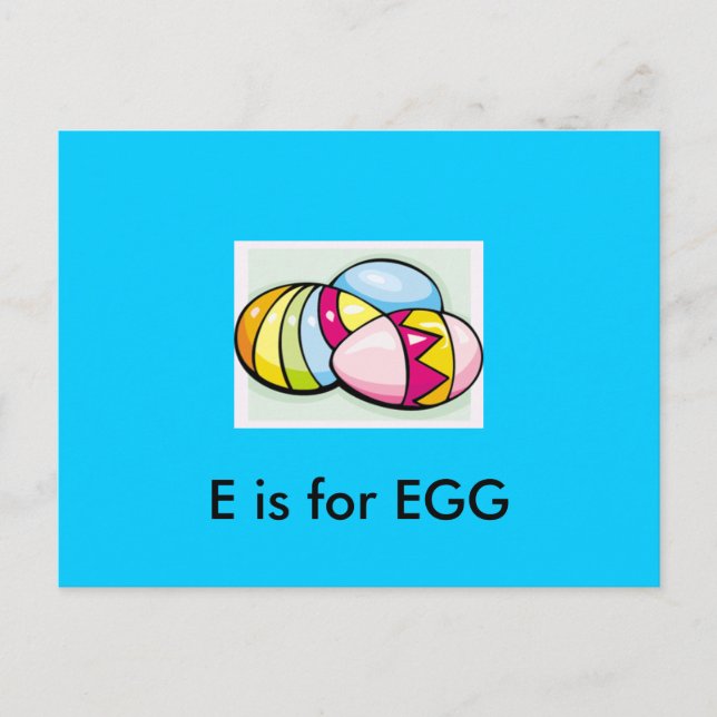 "E" est pour la carte de poche Alphabet Oeuf (Devant)