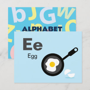 E est pour Oeuf - Carte Flash Alphabet