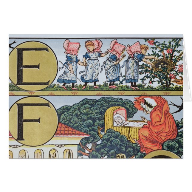 E-F,from an Alphabet based on Nursery Rhymes (Front Horizontal)