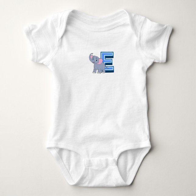 E for Elephant  Baby Bodysuit (Front)