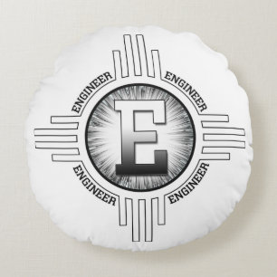 E For ENGINEER Round Pillow
