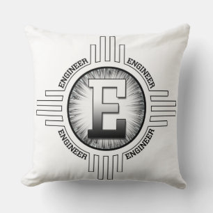 E For ENGINEER Throw Pillow