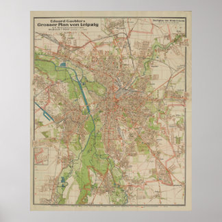 E. Gaebler’s Grosser Plan von Leipzig (1943) Poster