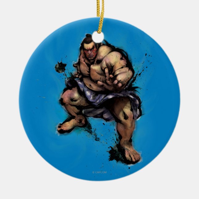 E. Honda Stance Ceramic Ornament (Front)