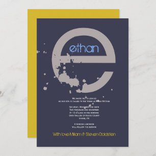 E Initial Collection Bat Bar Mitzvah Invitation