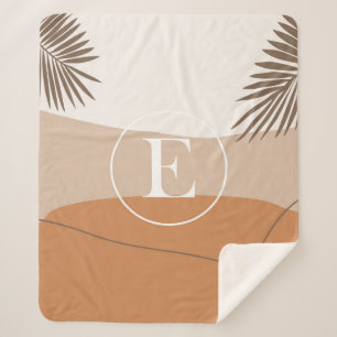 E - Initial Monogram Letter E Abstract Design Sherpa Blanket